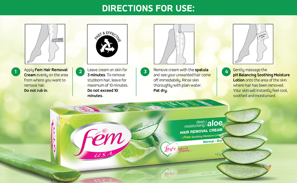 Dabur Fem Hair Removal Cream 120g Aloevera (Pack of 6)